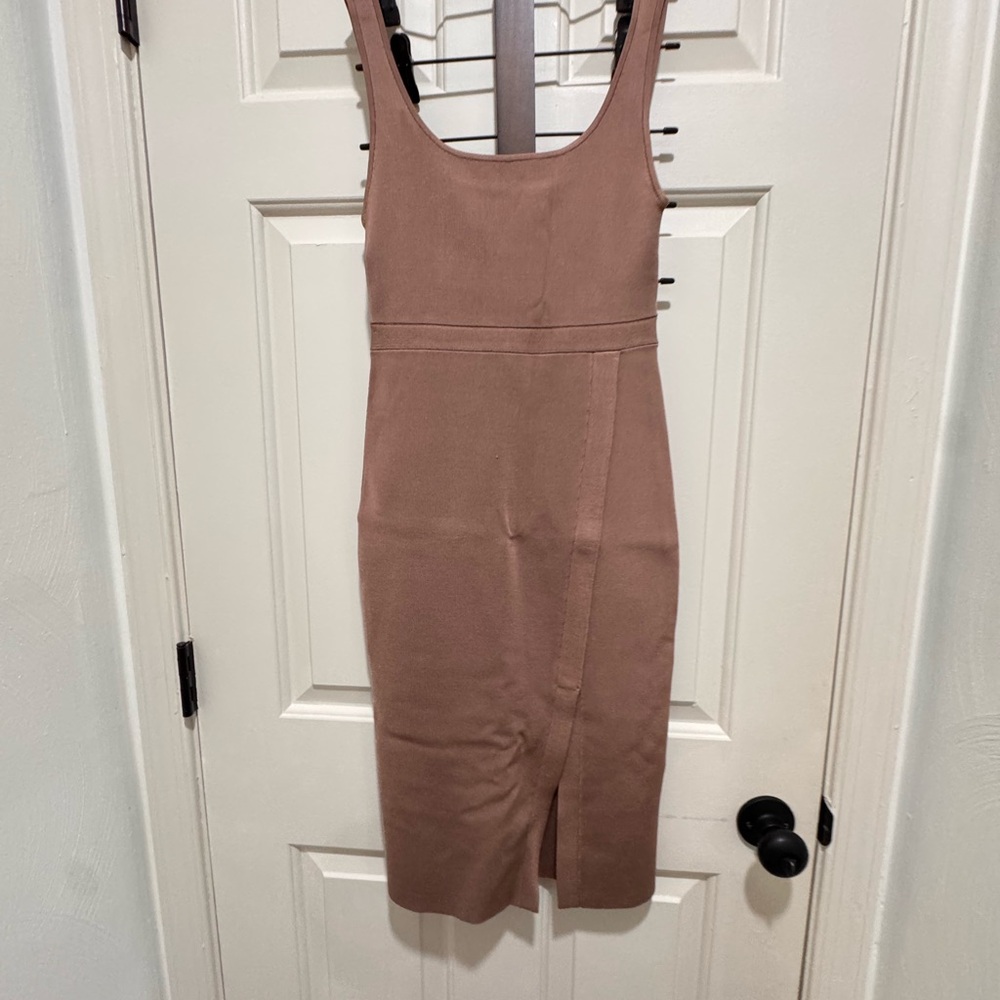 Babaton Tan Midi Dress